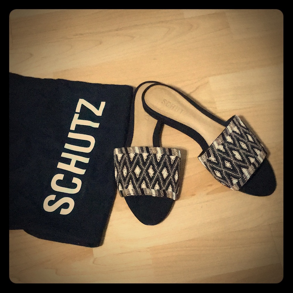 NEW SCHULTZ black slides, made in Brazil